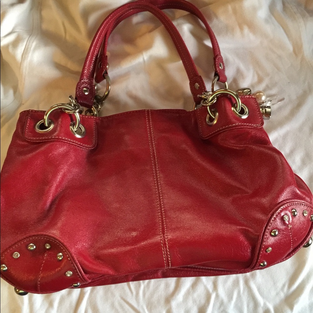 Red Kathy Van Zeeland Shoulder Bag